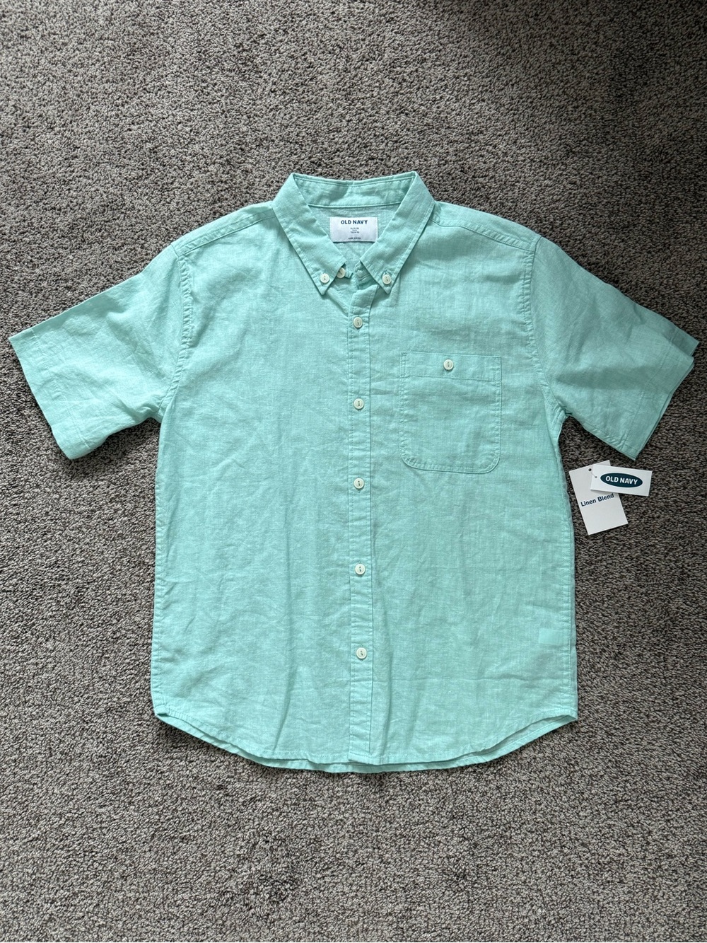 Boy’s Old Navy Light Blue Mint Green Button-Up Short Sleeve Shirt